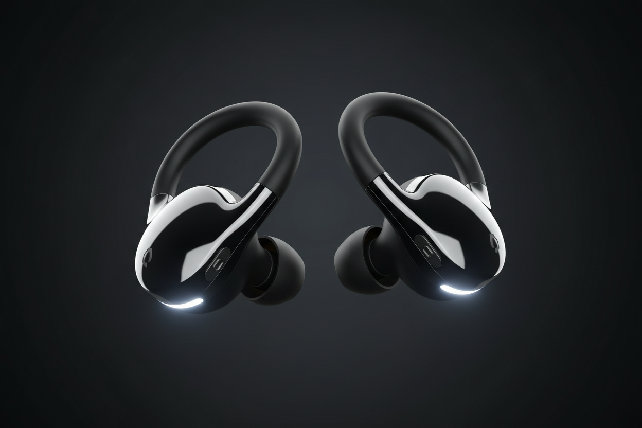 add a dark background and make the earbuds stylish and sleek